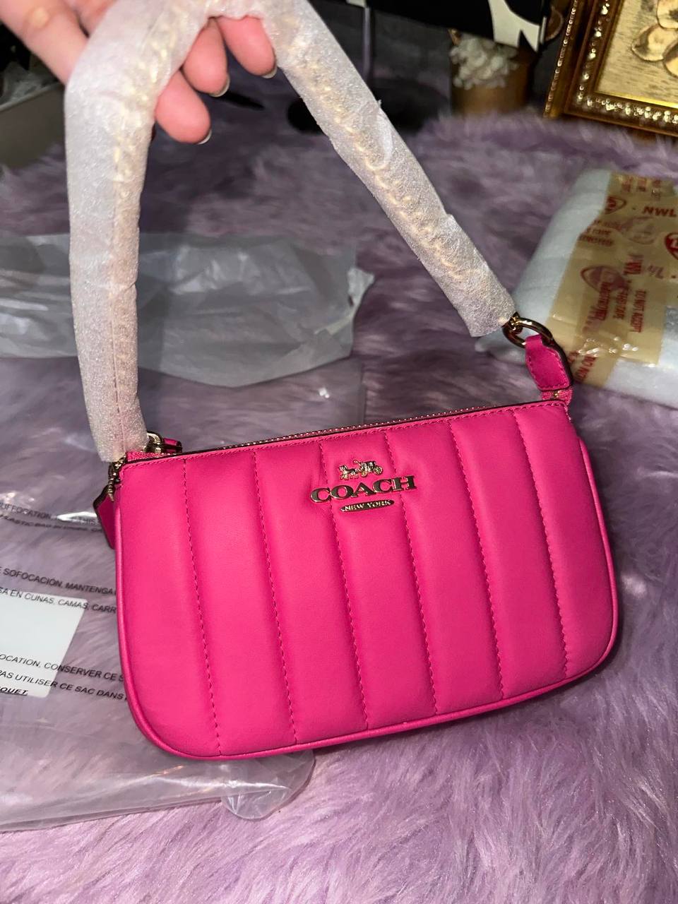 ORIG & IMPORTED RARE Coach Nolita 19 Chain Quilted Pink Small Bag