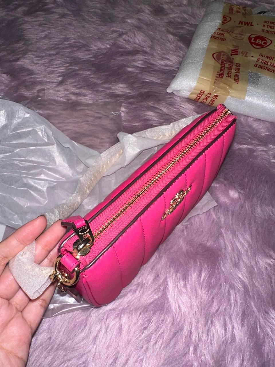 ORIG & IMPORTED RARE Coach Nolita 19 Chain Quilted Pink Small Bag