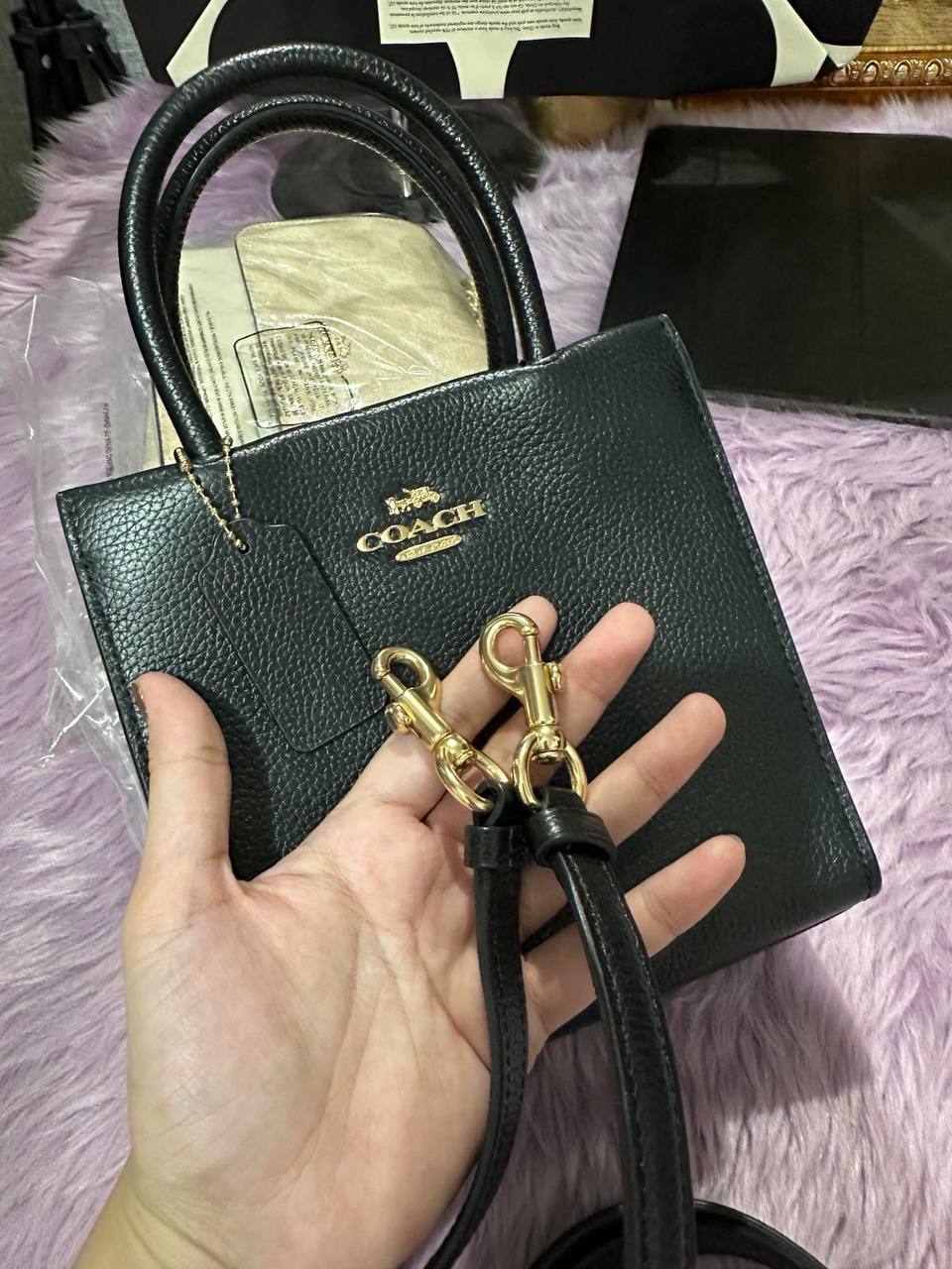 ORIG Preloved RARE Coach Mini Cally Small Black Bag