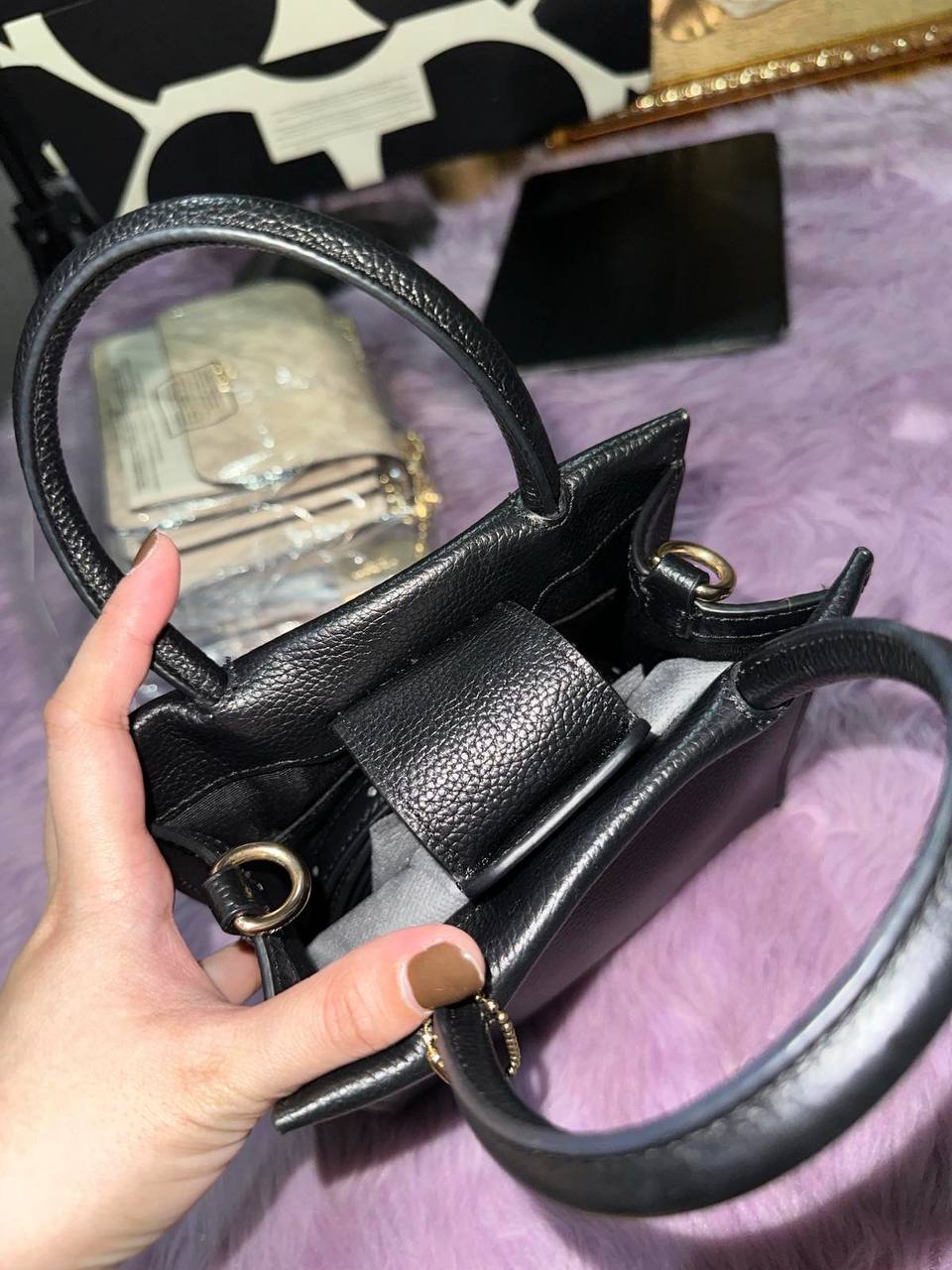 ORIG Preloved RARE Coach Mini Cally Small Black Bag