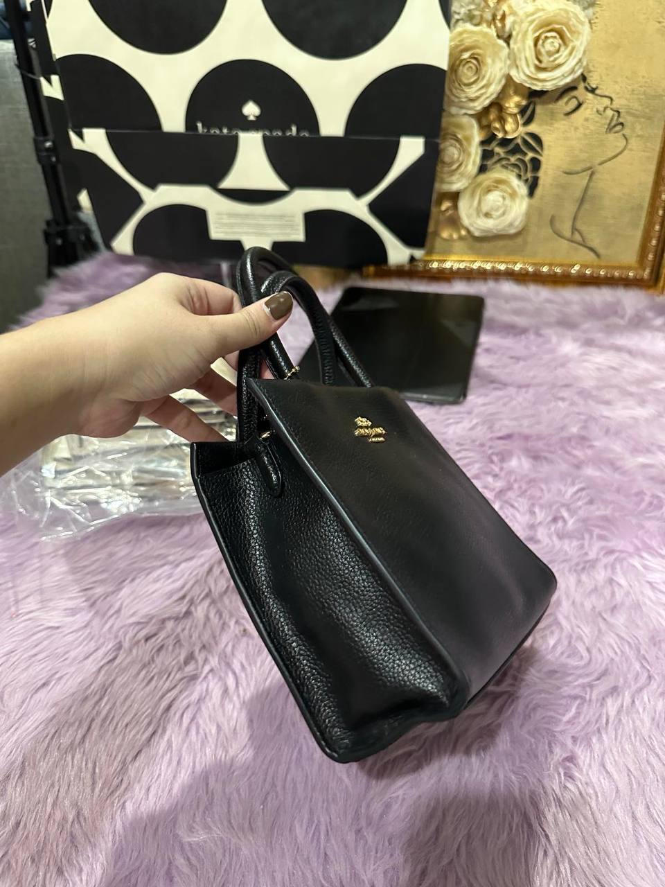 ORIG Preloved RARE Coach Mini Cally Small Black Bag