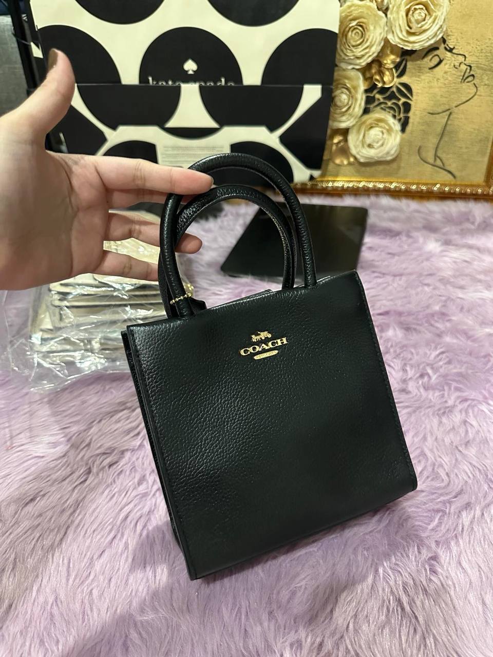 ORIG Preloved RARE Coach Mini Cally Small Black Bag