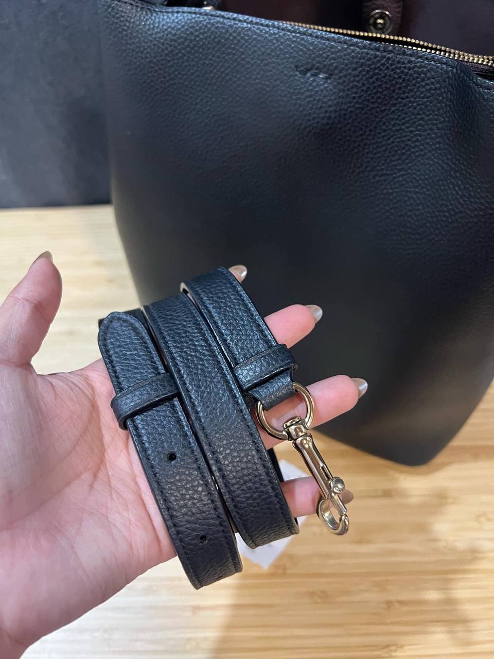 ORIG Preloved Coach Small Town Bucket Black Bag