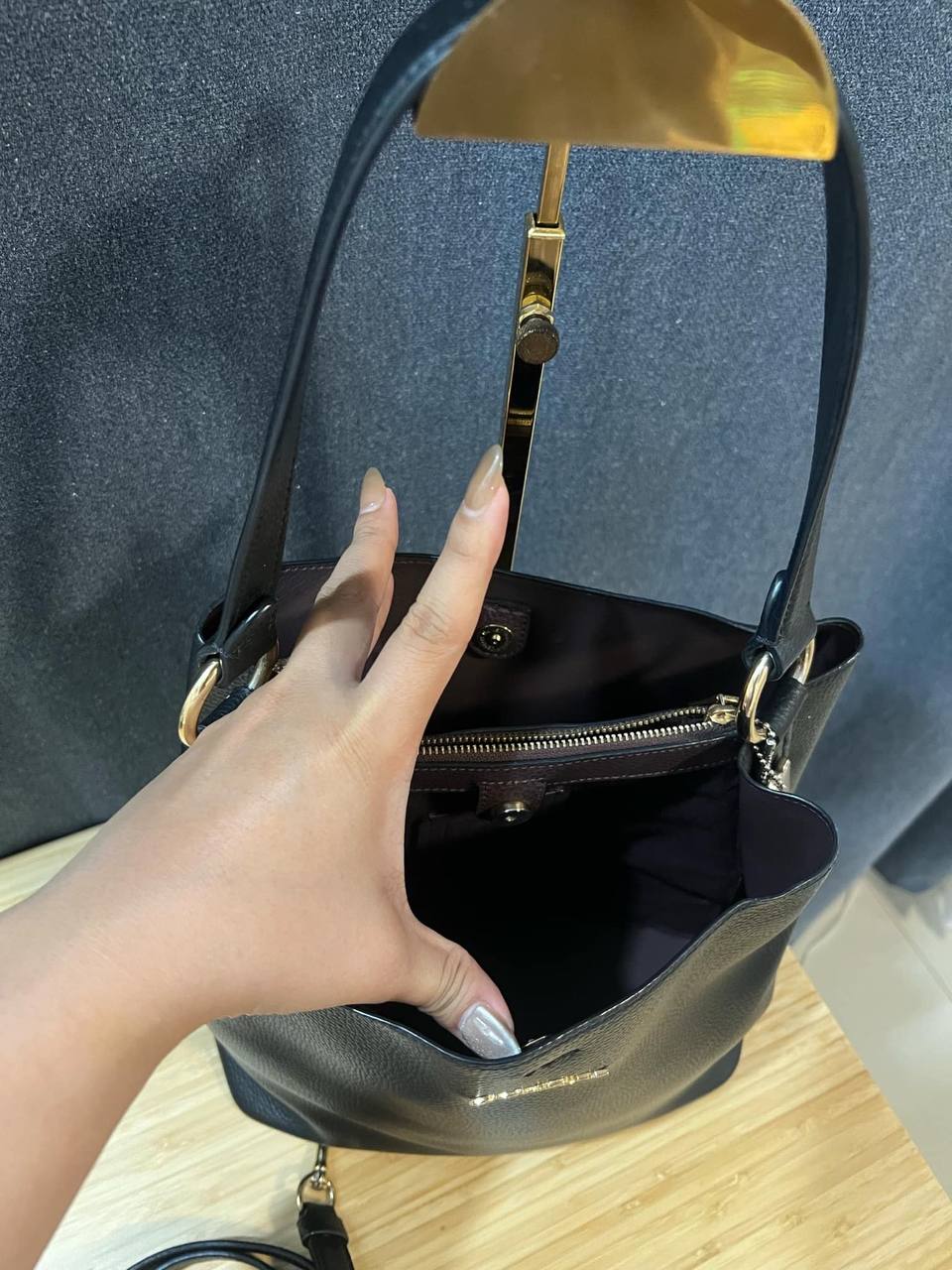 ORIG Preloved Coach Small Town Bucket Black Bag