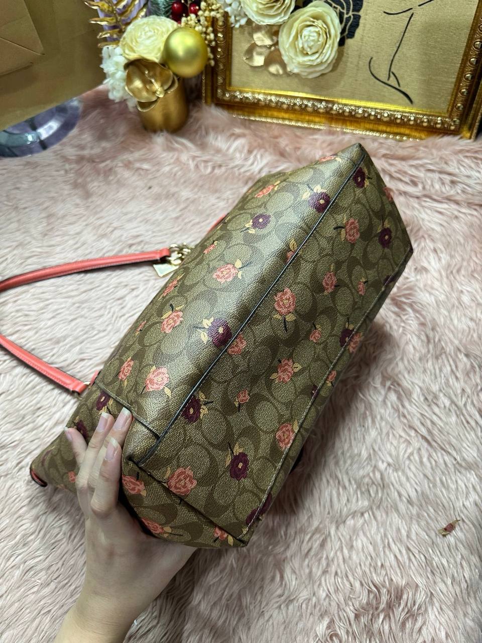 ORIG Preloved Coach Ava Tote Large Floral Brown Bag