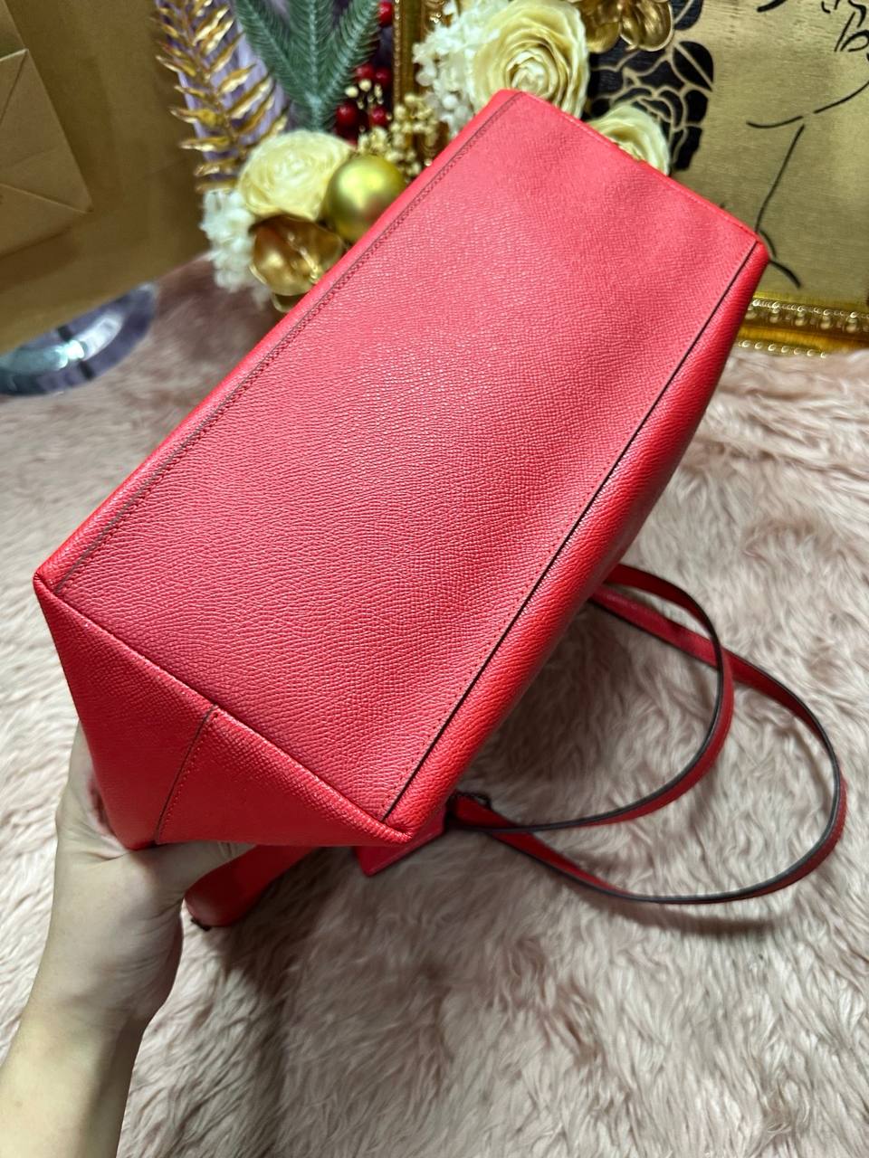 ORIG Preloved Coach Large City Zip Top Tote Bag Red