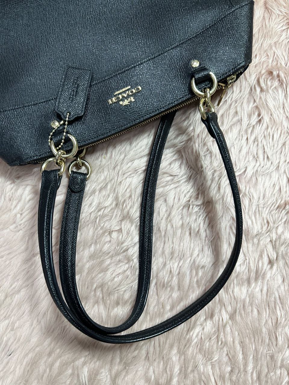 ORIG Preloved Coach Crossgrain Large Brooke Carryall Black Bag