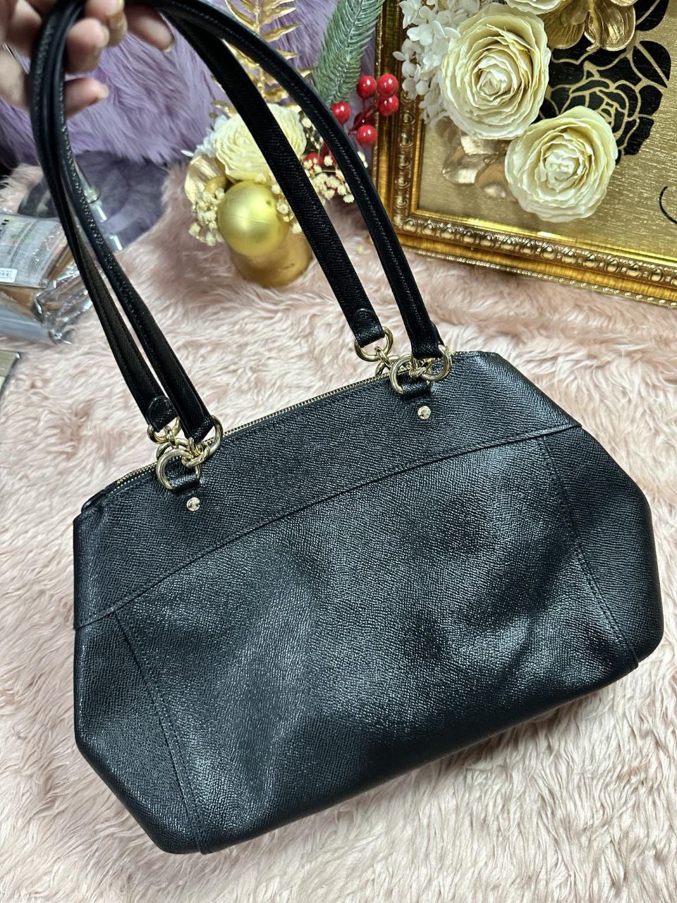 ORIG Preloved Coach Crossgrain Large Brooke Carryall Black Bag