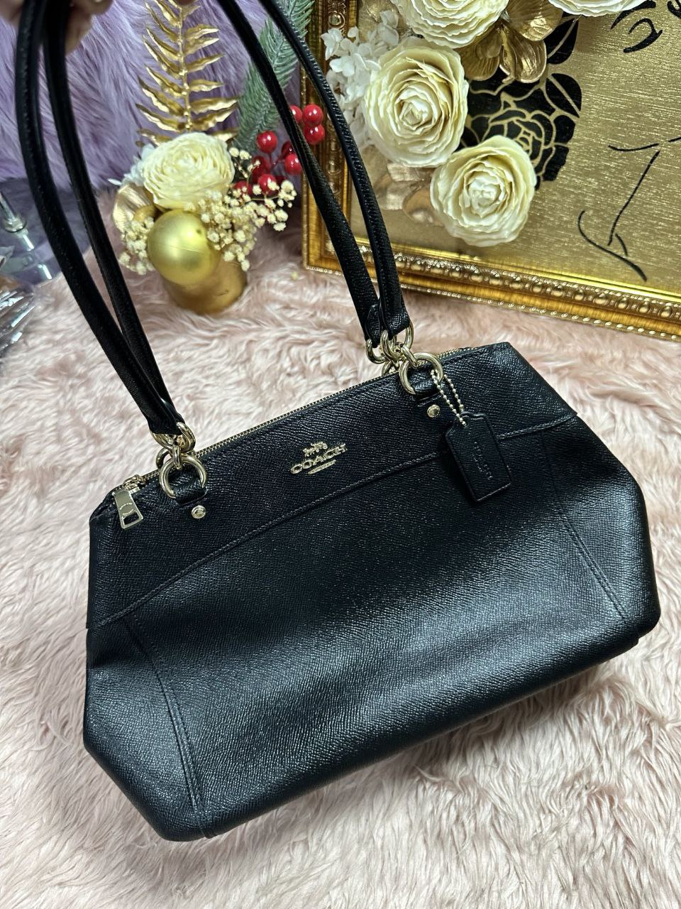 ORIG Preloved Coach Crossgrain Large Brooke Carryall Black Bag