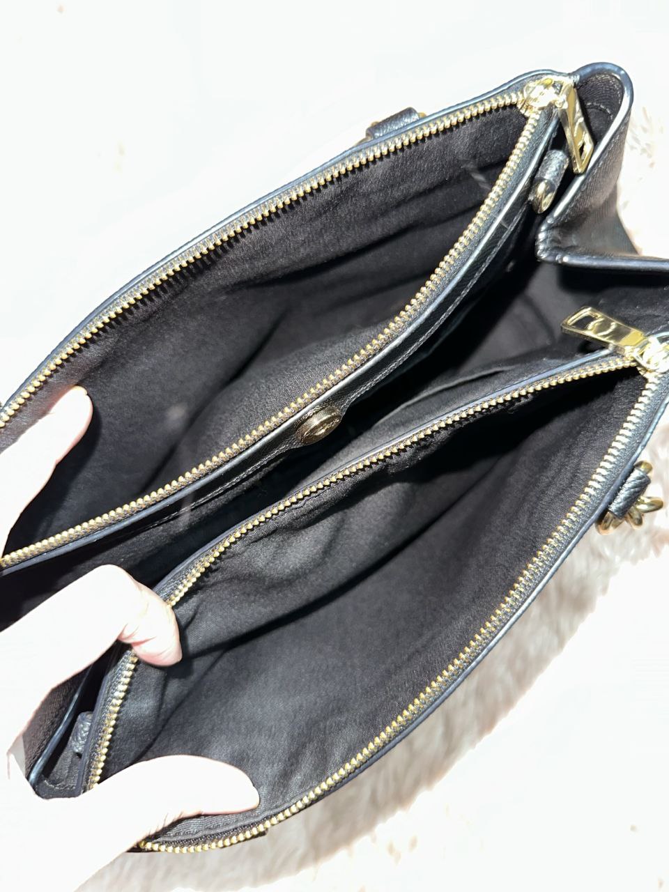 ORIG Preloved Coach Crossgrain Large Brooke Carryall Black Bag
