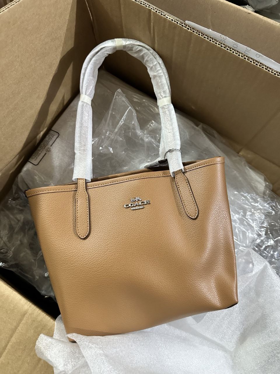 ORIG & IMPORTED COACH Small City Tote Bag Saddle Brown