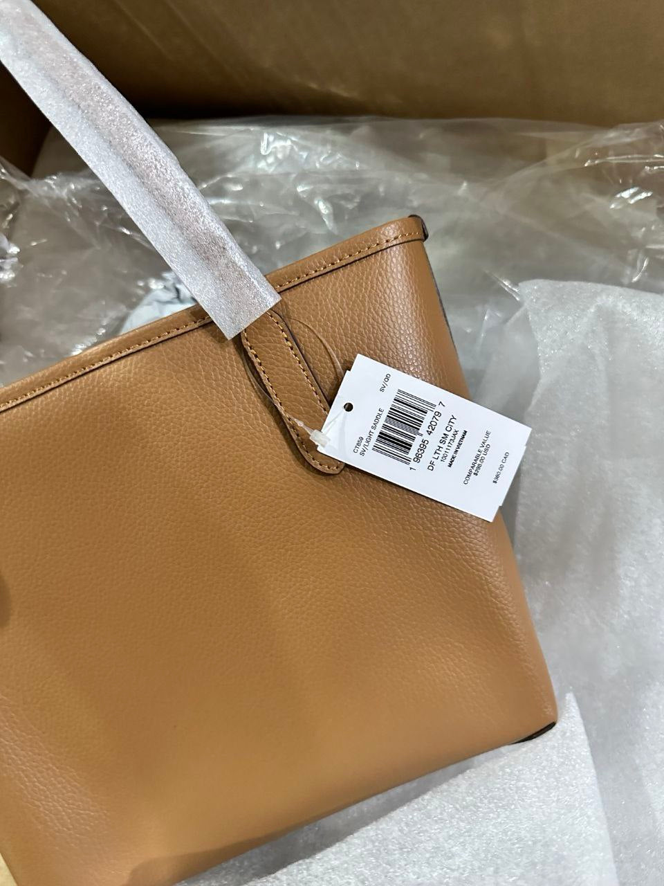 ORIG & IMPORTED COACH Small City Tote Bag Saddle Brown