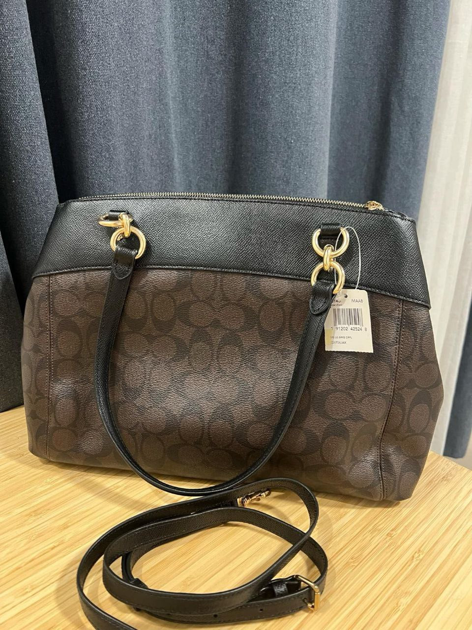 ORIG Preloved Coach Large Brooke Carryall Shoulder Bag Brown