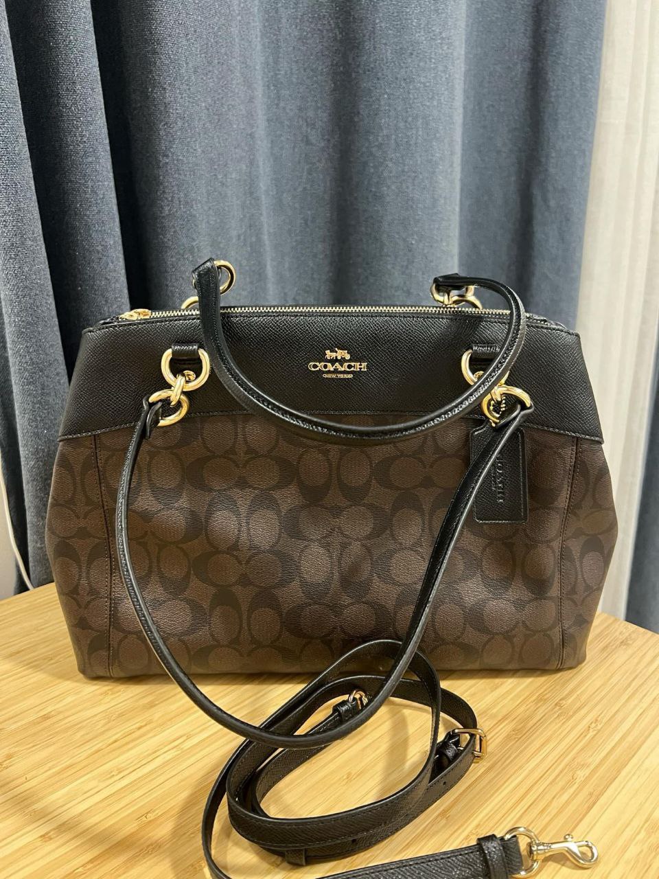 ORIG Preloved Coach Large Brooke Carryall Shoulder Bag Brown