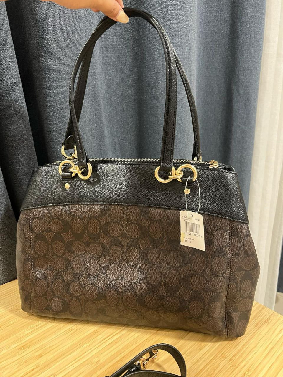 ORIG Preloved Coach Large Brooke Carryall Shoulder Bag Brown