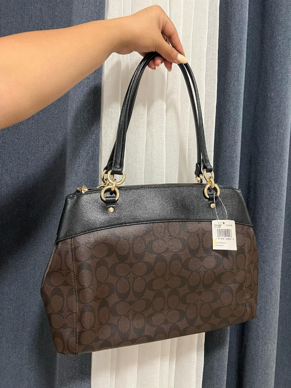 ORIG Preloved Coach Large Brooke Carryall Shoulder Bag Brown