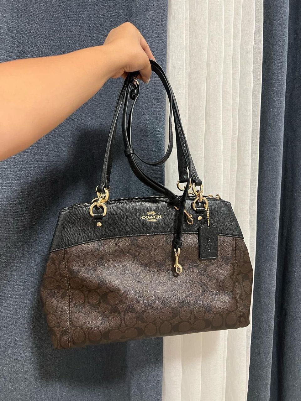 ORIG Preloved Coach Large Brooke Carryall Shoulder Bag Brown