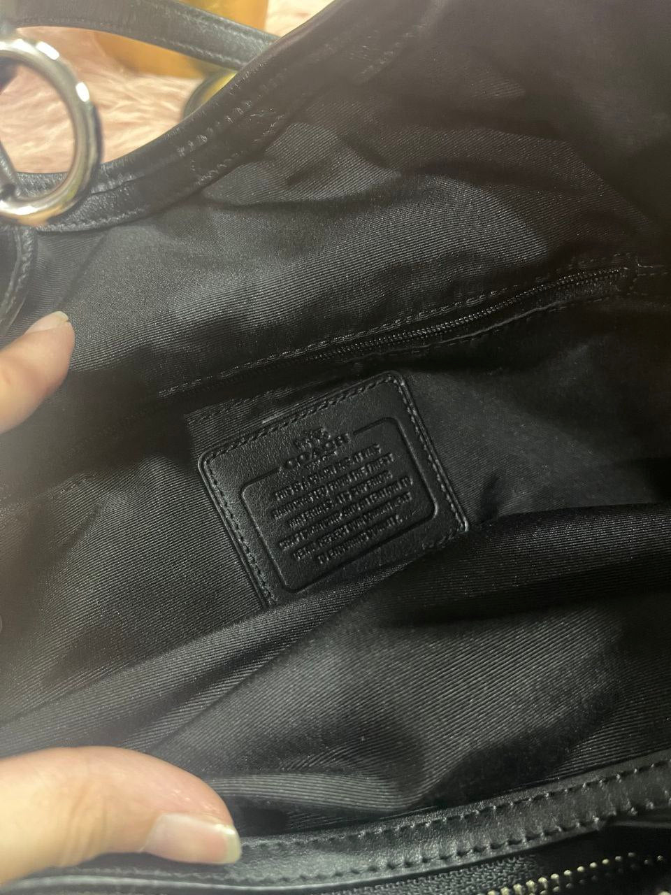 ORIG Preloved Coach Carlyle Shoulder Hobo Bag Black Jacquard