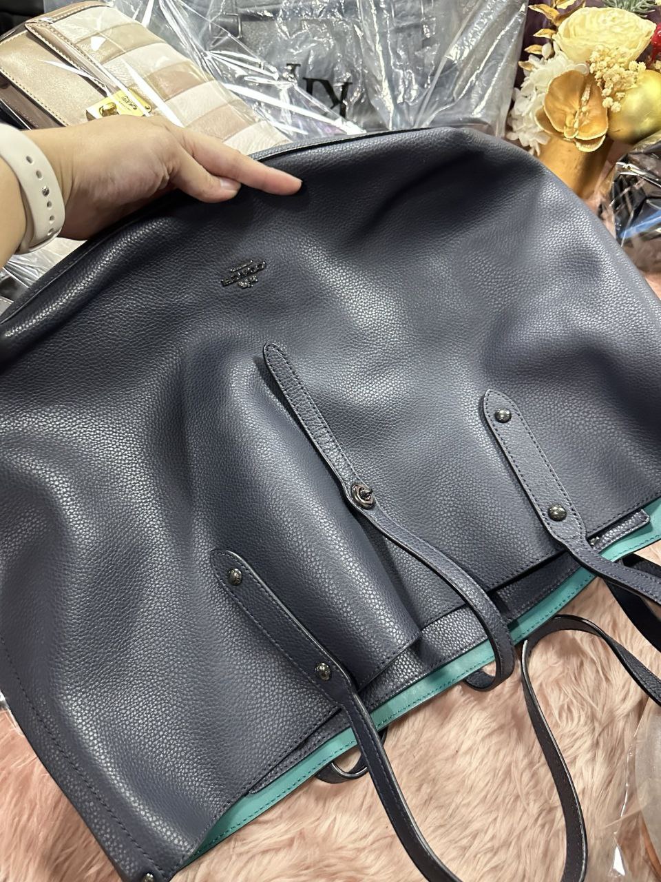 ORIG Preloved Coach Market Large Tote Blue Bag