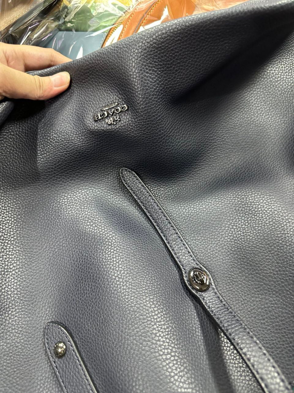 ORIG Preloved Coach Market Large Tote Blue Bag