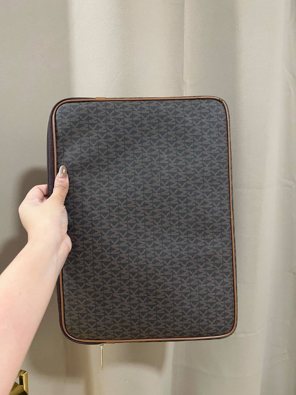 ORIG Preloved Michael Kors MK Laptop Padded Case Sleeve Brown