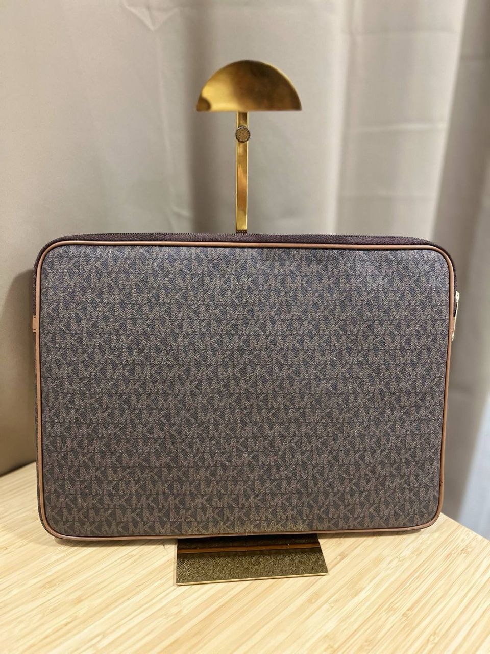 ORIG Preloved Michael Kors MK Laptop Padded Case Sleeve Brown
