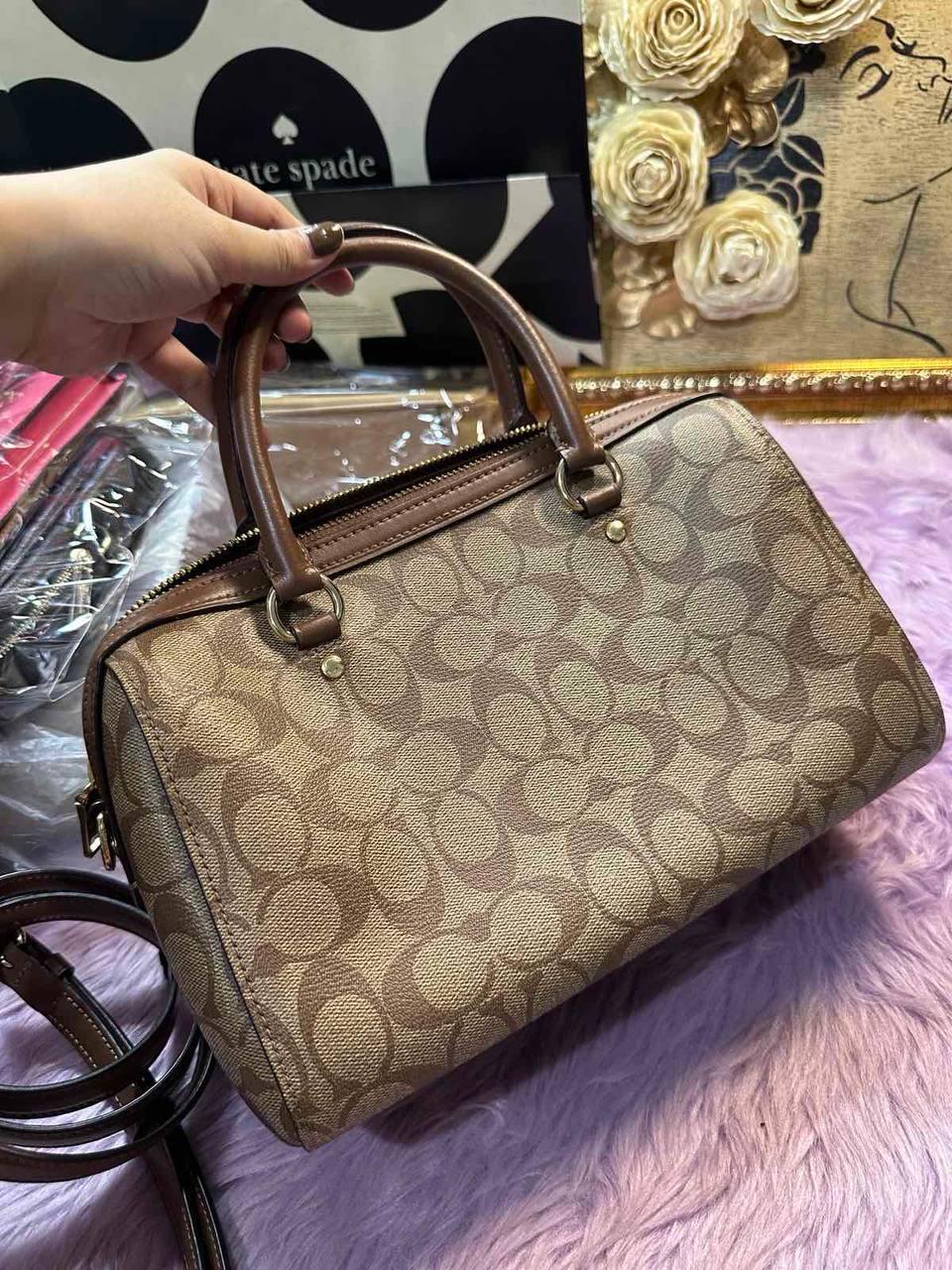 ORIG Preloved Coach Rowan Satchel Khaki Brown Bag