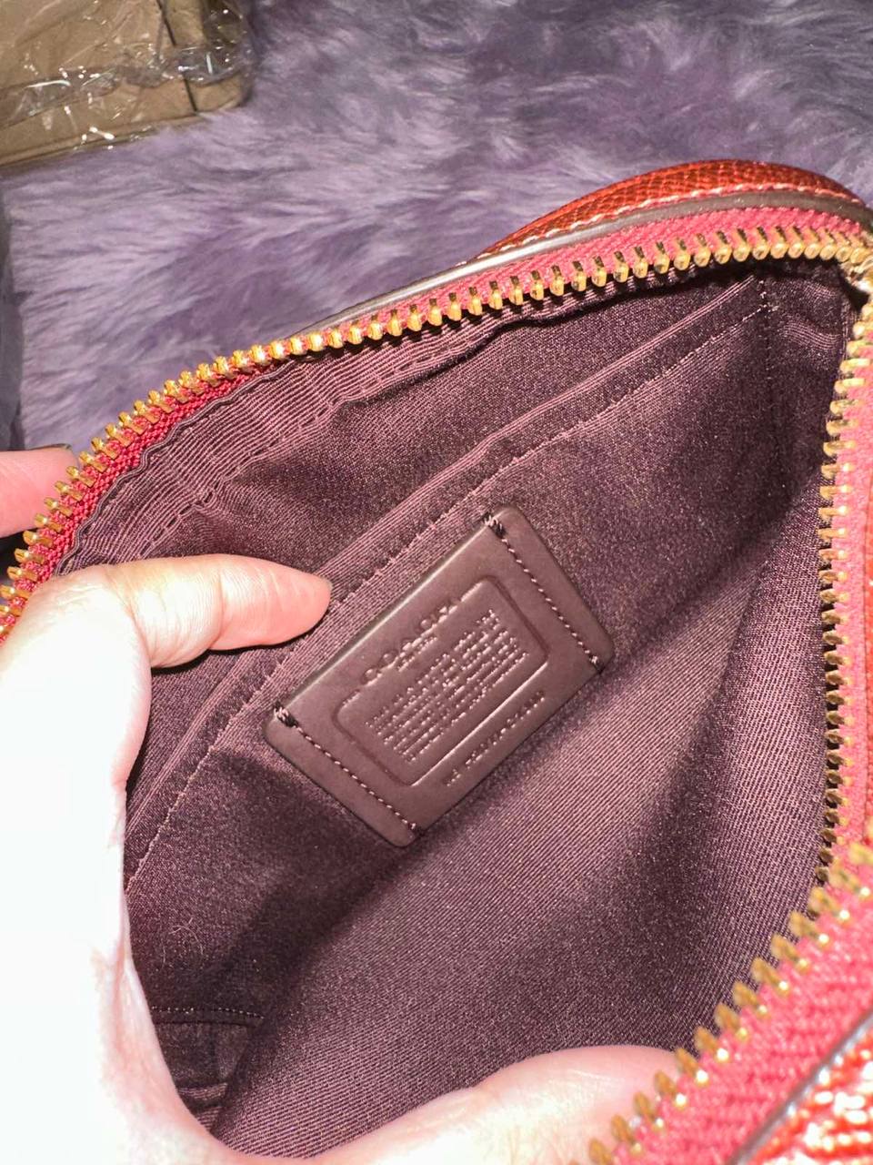 ORIG Preloved Coach Jes Crossbody 20 Small Metallic Red Bag