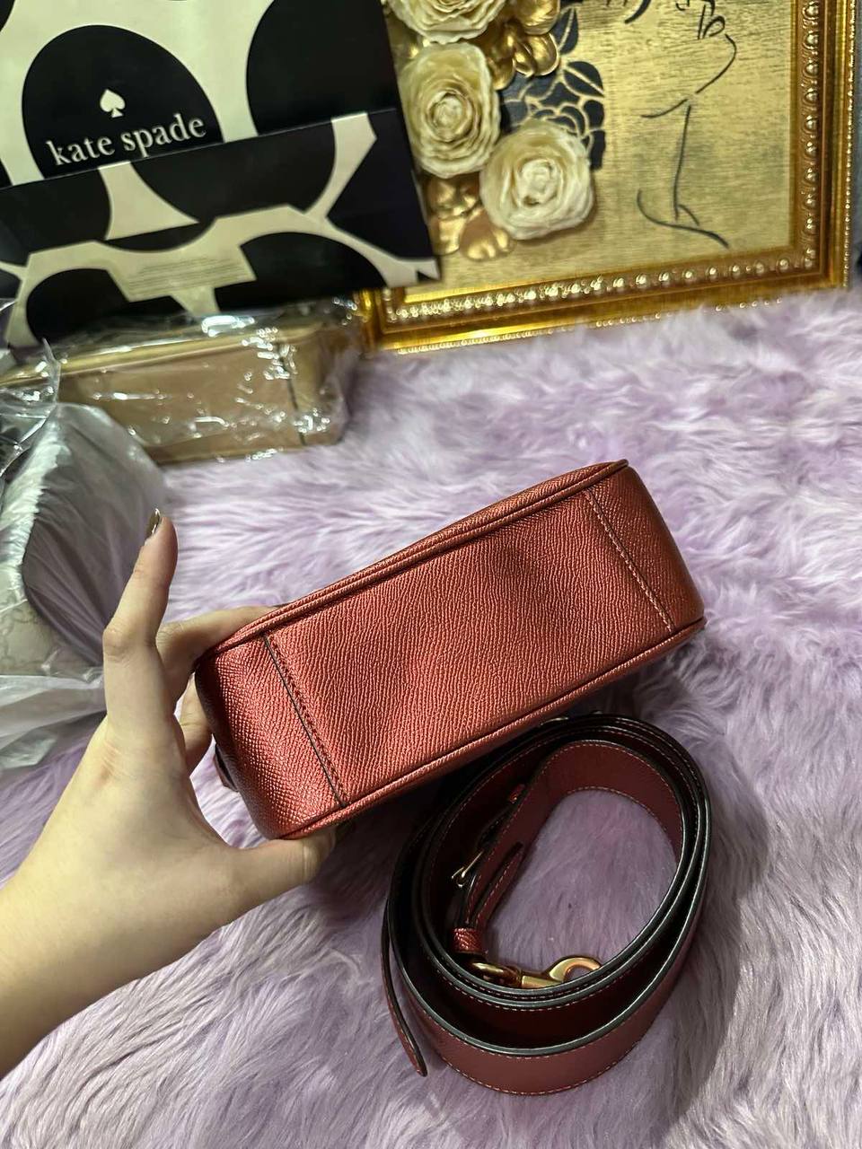ORIG Preloved Coach Jes Crossbody 20 Small Metallic Red Bag