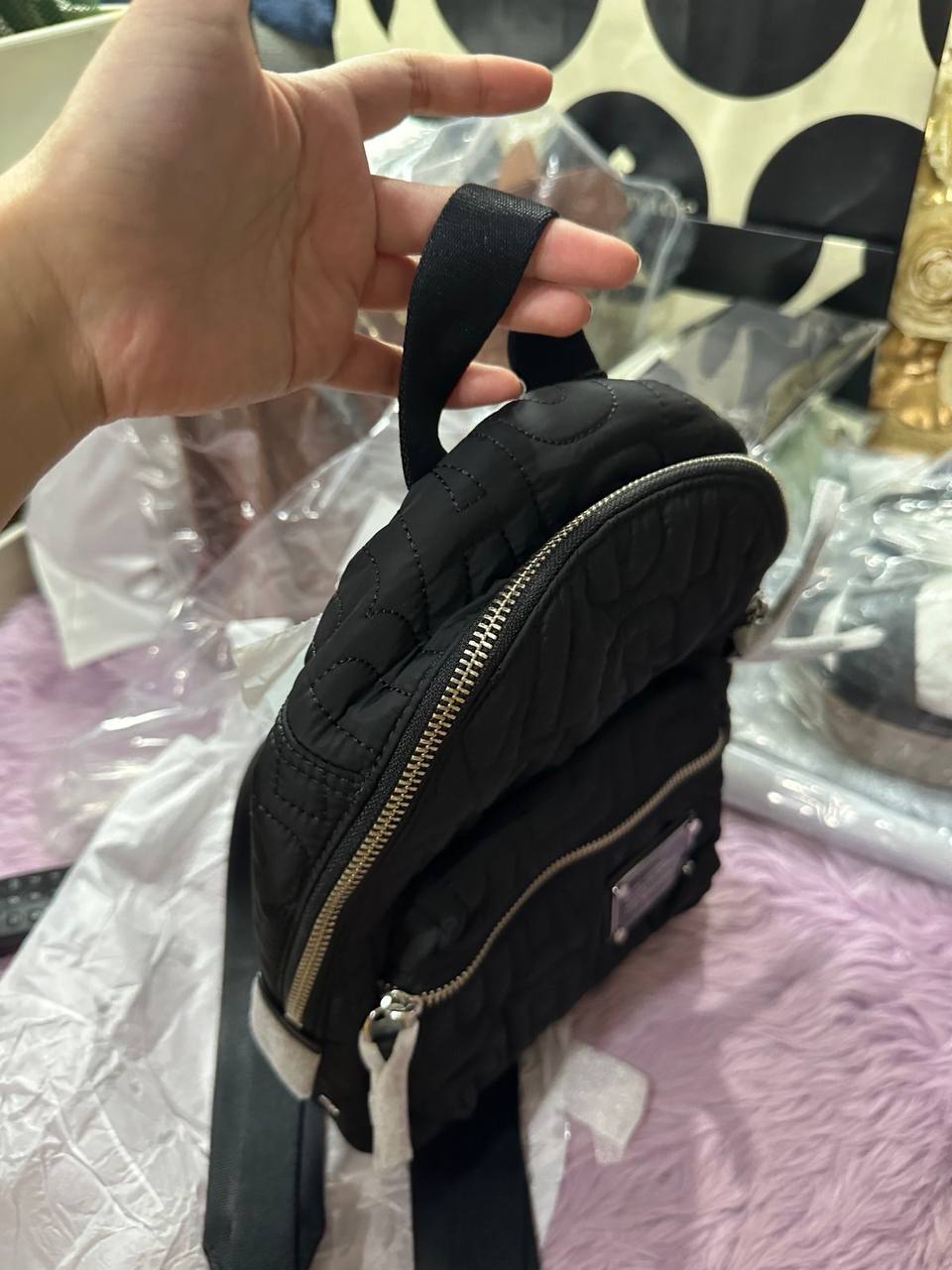 ORIG & IMPORTED Marc Jacobs Nylon Quilted Mini Backpack Black Bag