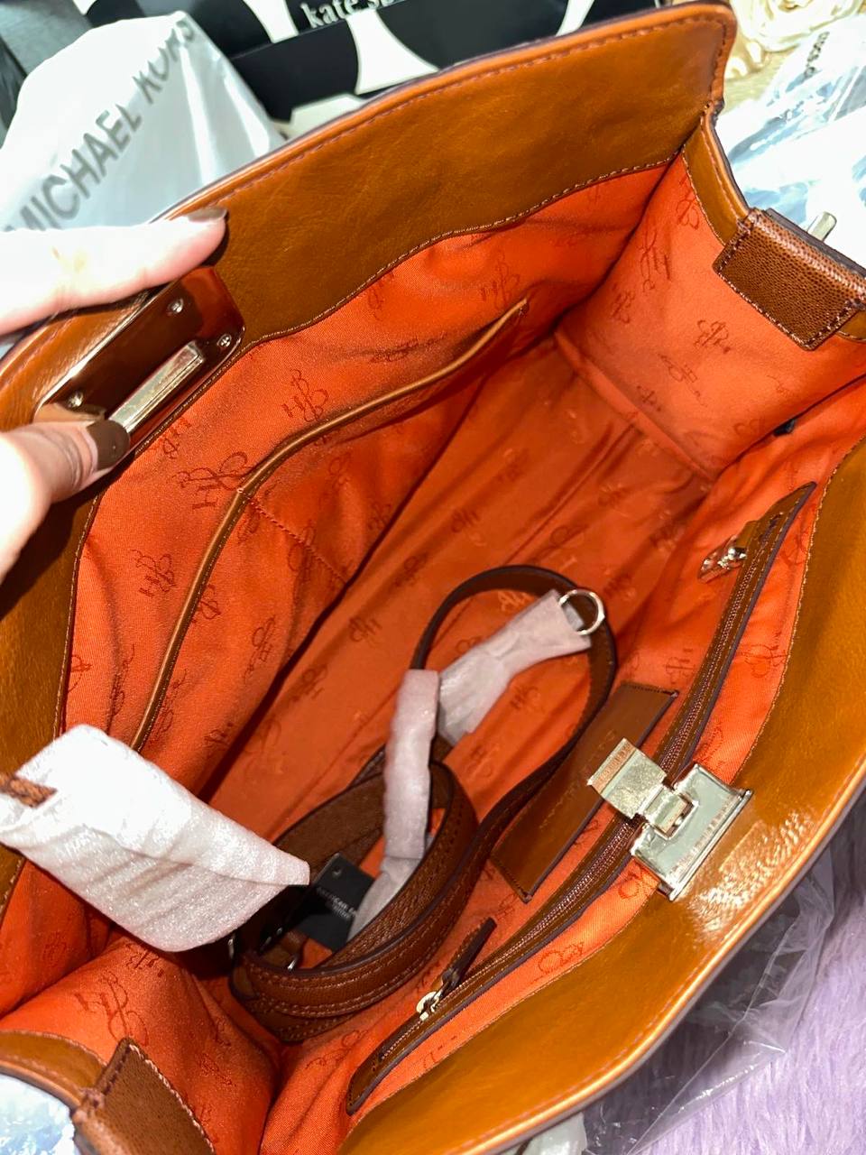 ORIG & IMPORTED Cole Haan Brown Leather Vintage Valise Novelty Kendra Tote Satchel Bag