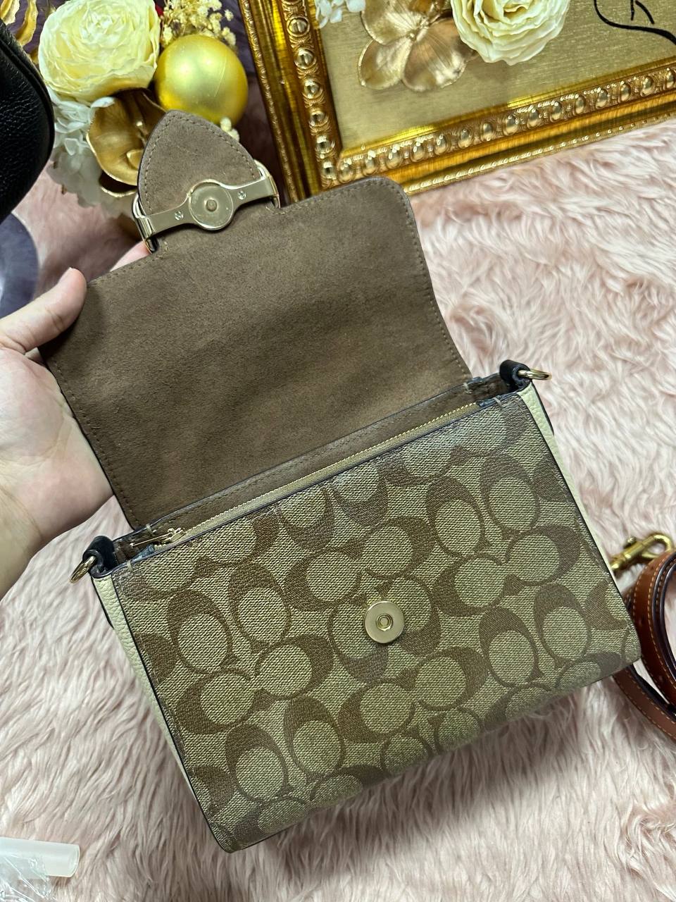 ORIG Preloved COACH Morgan Top Handle Satchel Bag Brown