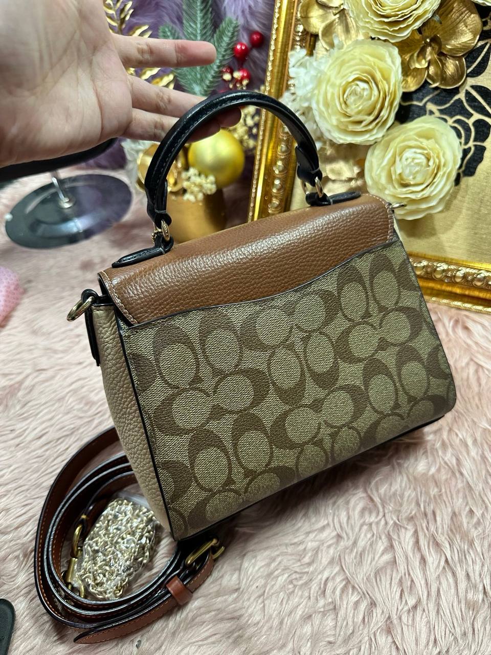 ORIG Preloved COACH Morgan Top Handle Satchel Bag Brown