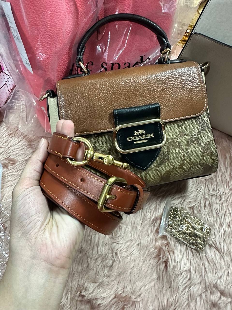 ORIG Preloved COACH Morgan Top Handle Satchel Bag Brown