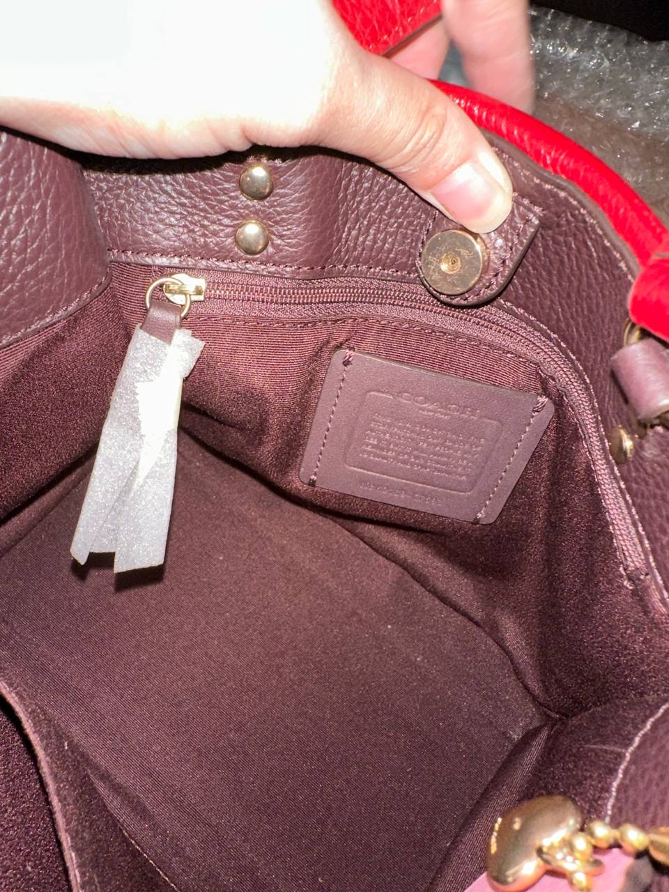 ORIG & IMPORTED COACH Dempsey Tote Bag 22 With Heart Charm Red Bag