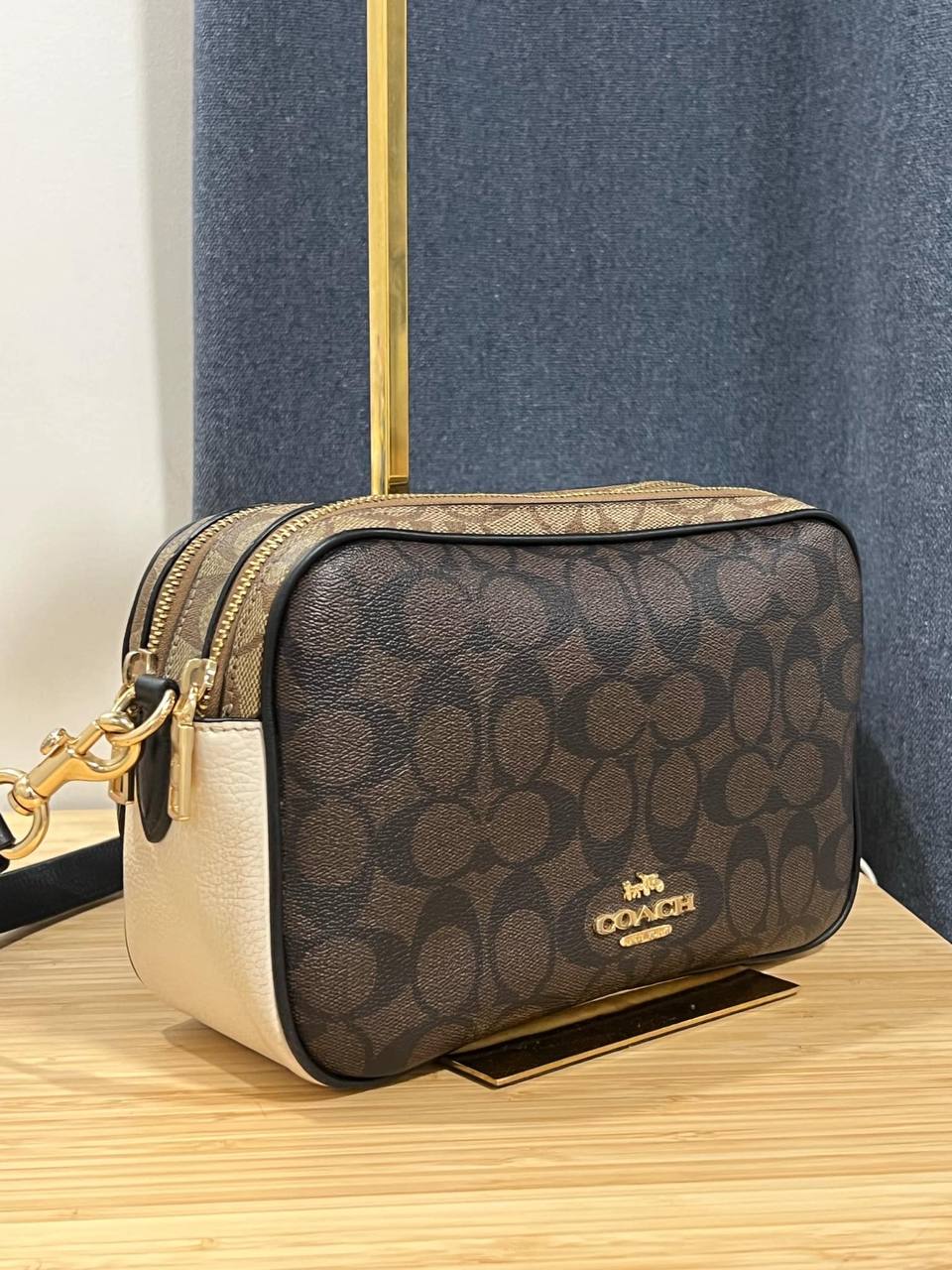 ORIG Preloved COACH RARE Jes Crossbody In Blocked Signature Canvas Brown Bag