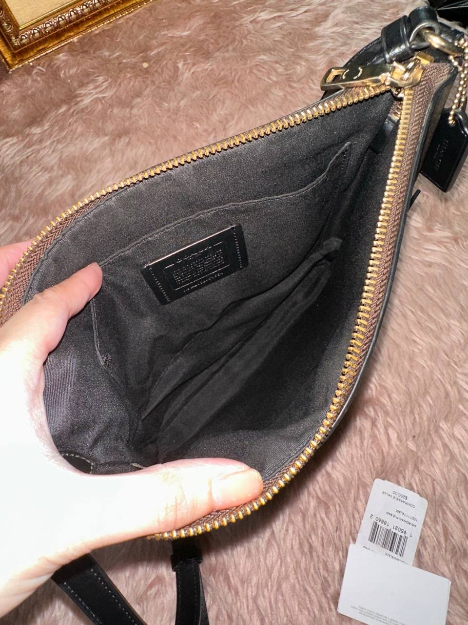 ORIG Preloved COACH Rowan File Bag In Signature Canvas Brown