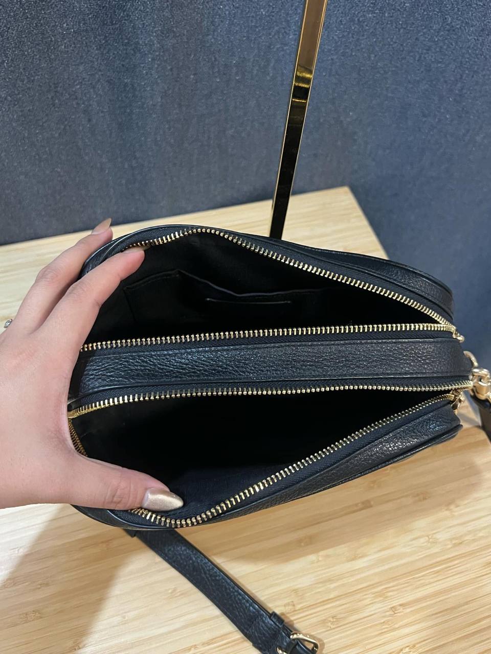 ORIG Preloved COACH Rare Jes Crossbody Double Zip Black Bag