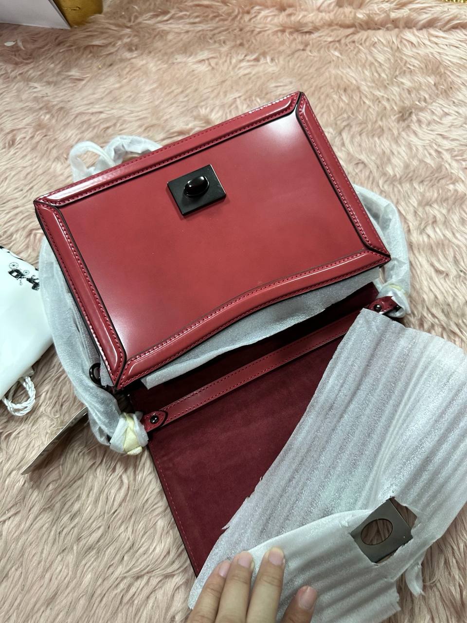 ORIG & IMPORTED COACH Retail Hutton Shoulder Bag Maroon Red Rouge