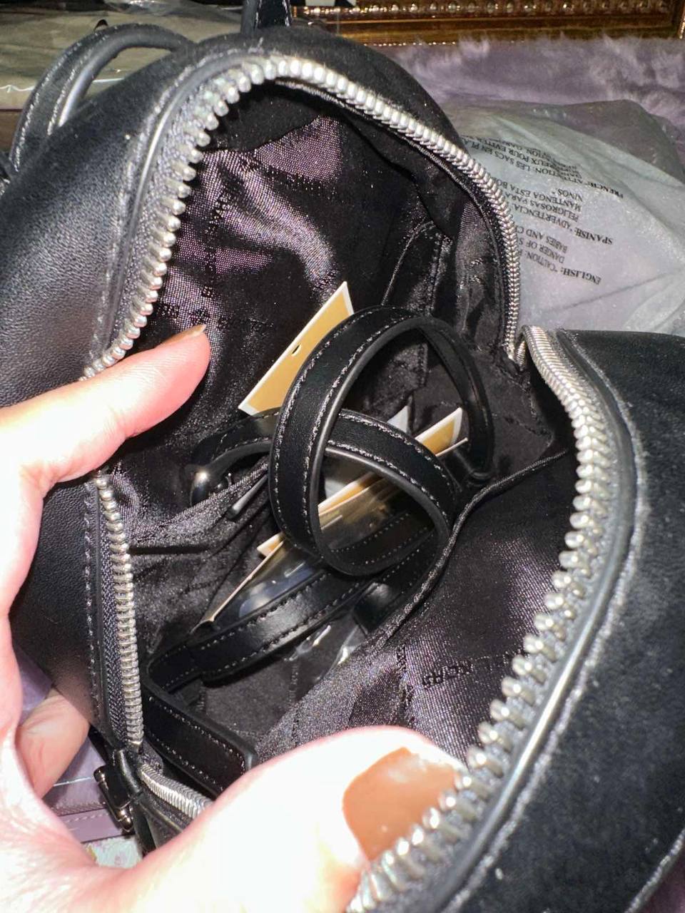ORIG Preloved Michael Kors Jaycee XS Small Pebbled Leather Convertible Backpack Black Bag