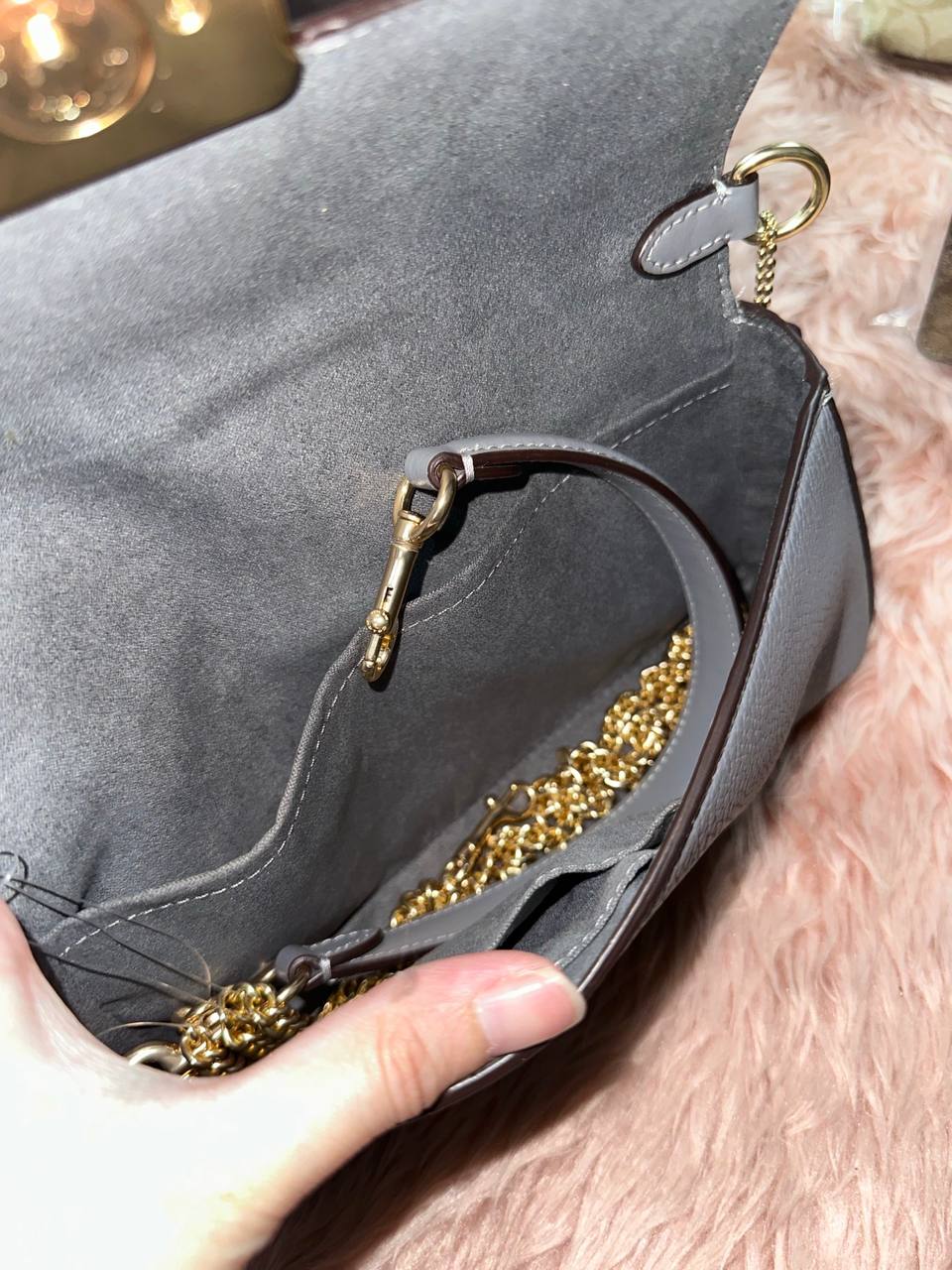 ORIG & IMPORTED COACH Mini Grace Crossbody Grey Shoulder Chain Bag