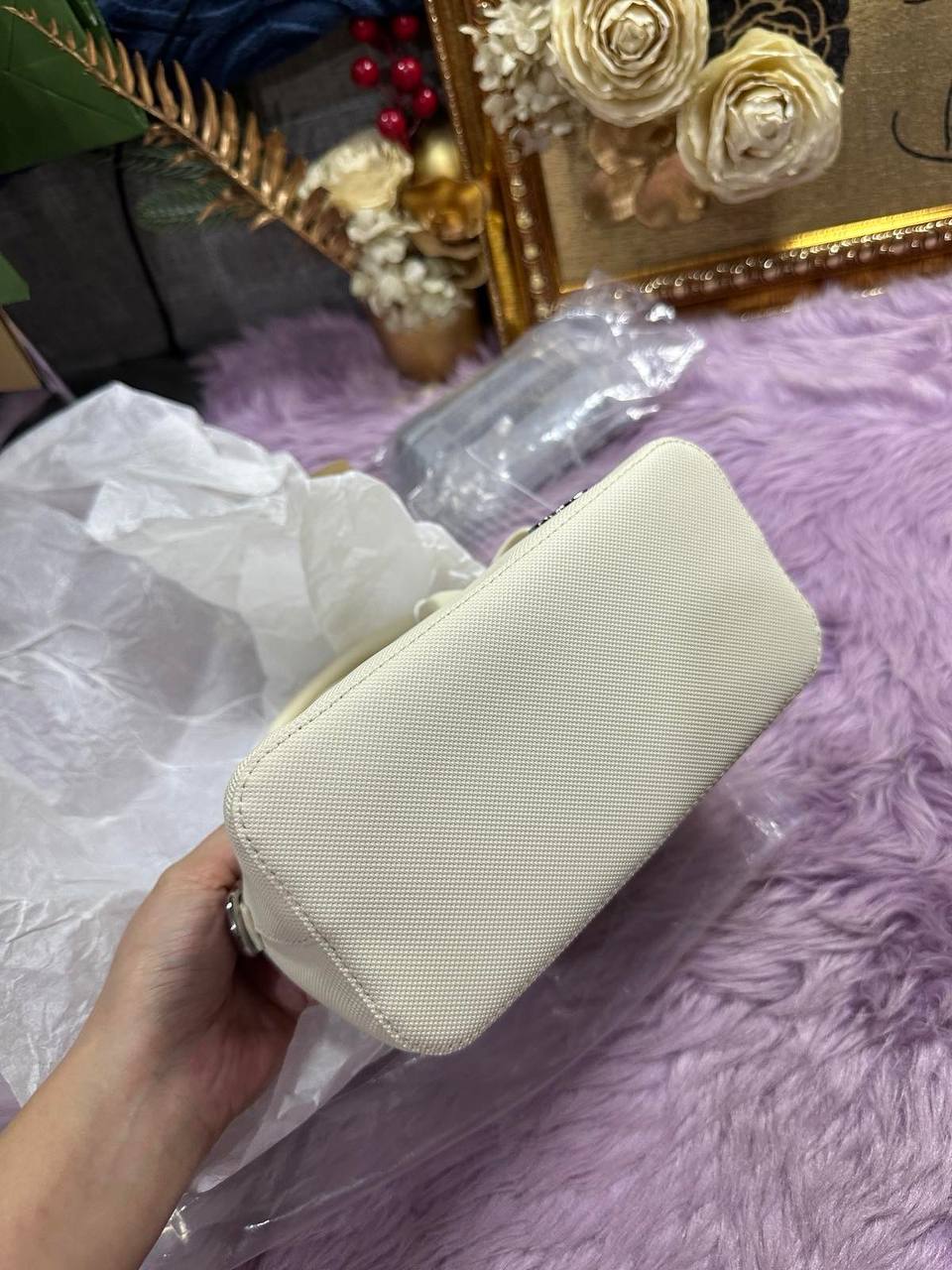 ORIG & IMPORTED Lacoste Mini Daily Lifestyle Bugatti Strap Small White Bag