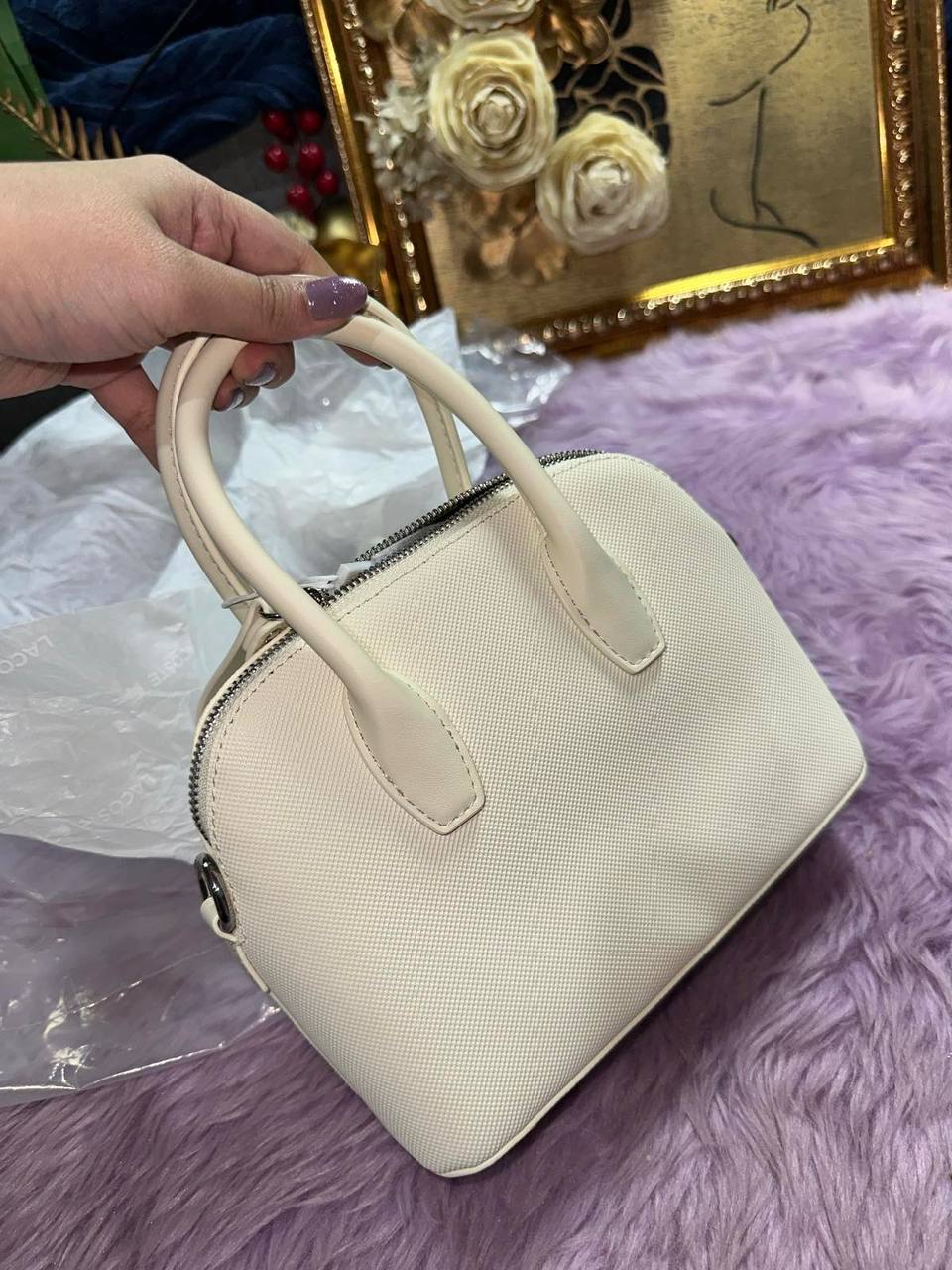 ORIG & IMPORTED Lacoste Mini Daily Lifestyle Bugatti Strap Small White Bag