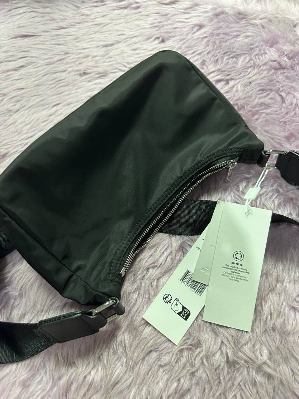 ORIG & IMPORTED Lacoste Active Daily Hobo Nylon Black Small Bag