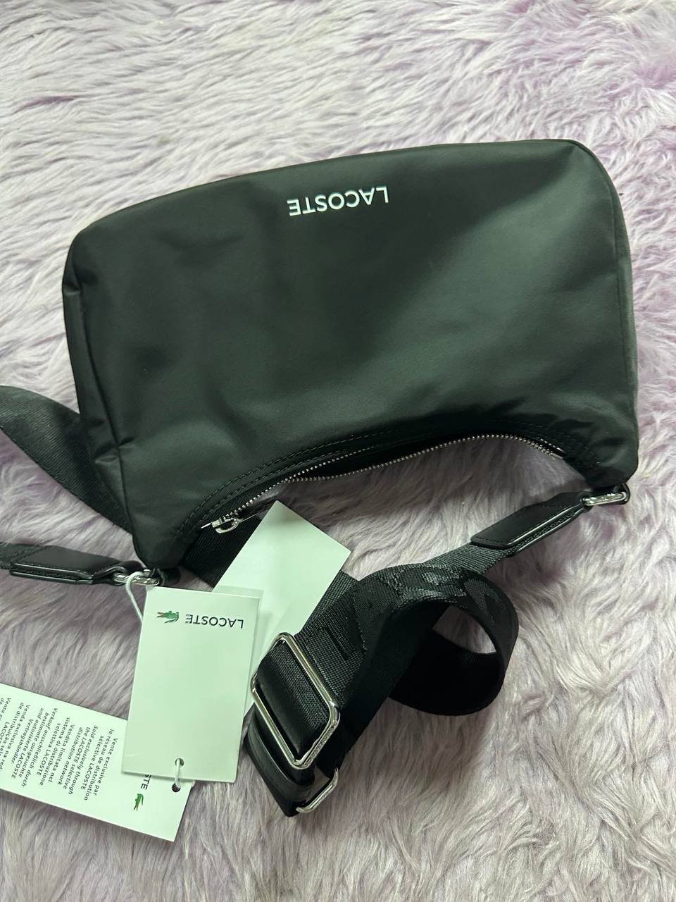 ORIG & IMPORTED Lacoste Active Daily Hobo Nylon Black Small Bag