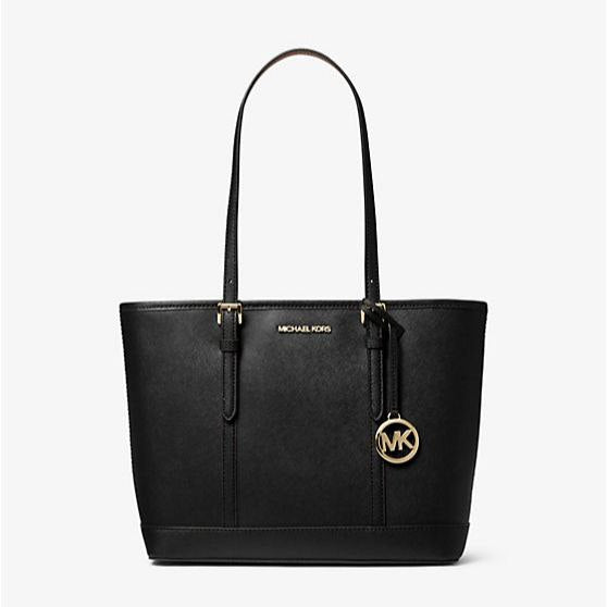 AUTHENTIC/ORIGINAL MICHAEL KORS MK Jet Set Travel Small Saffiano Leather Top-Zip Tote Bag
