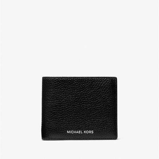 AUTHENTIC/ORIGINAL MICHAEL KORS MK Cooper Pebbled Leather Billfold Wallet With Coin Pouch