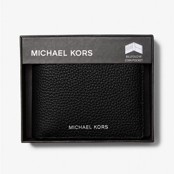 AUTHENTIC/ORIGINAL MICHAEL KORS MK Cooper Pebbled Leather Billfold Wallet With Coin Pouch