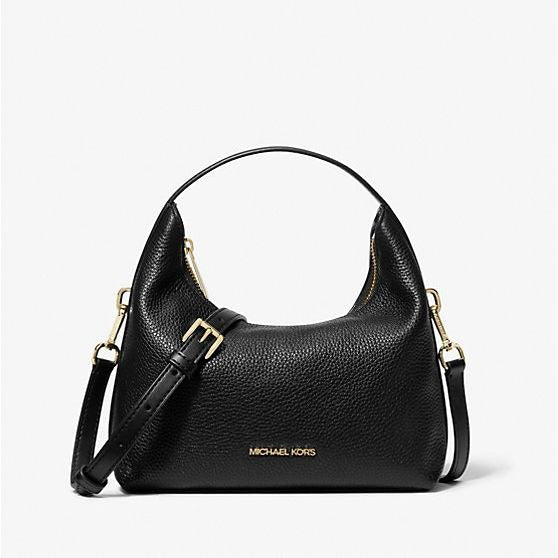 AUTHENTIC/ORIGINAL MICHAEL KORS MK Ember Small Pebbled Leather Messenger Bag - BLACK