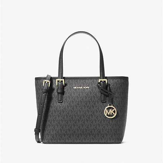 AUTHENTIC/ORIGINAL MICHAEL KORS MK Jet Set Travel Extra-Small Logo Top-Zip Tote Bag